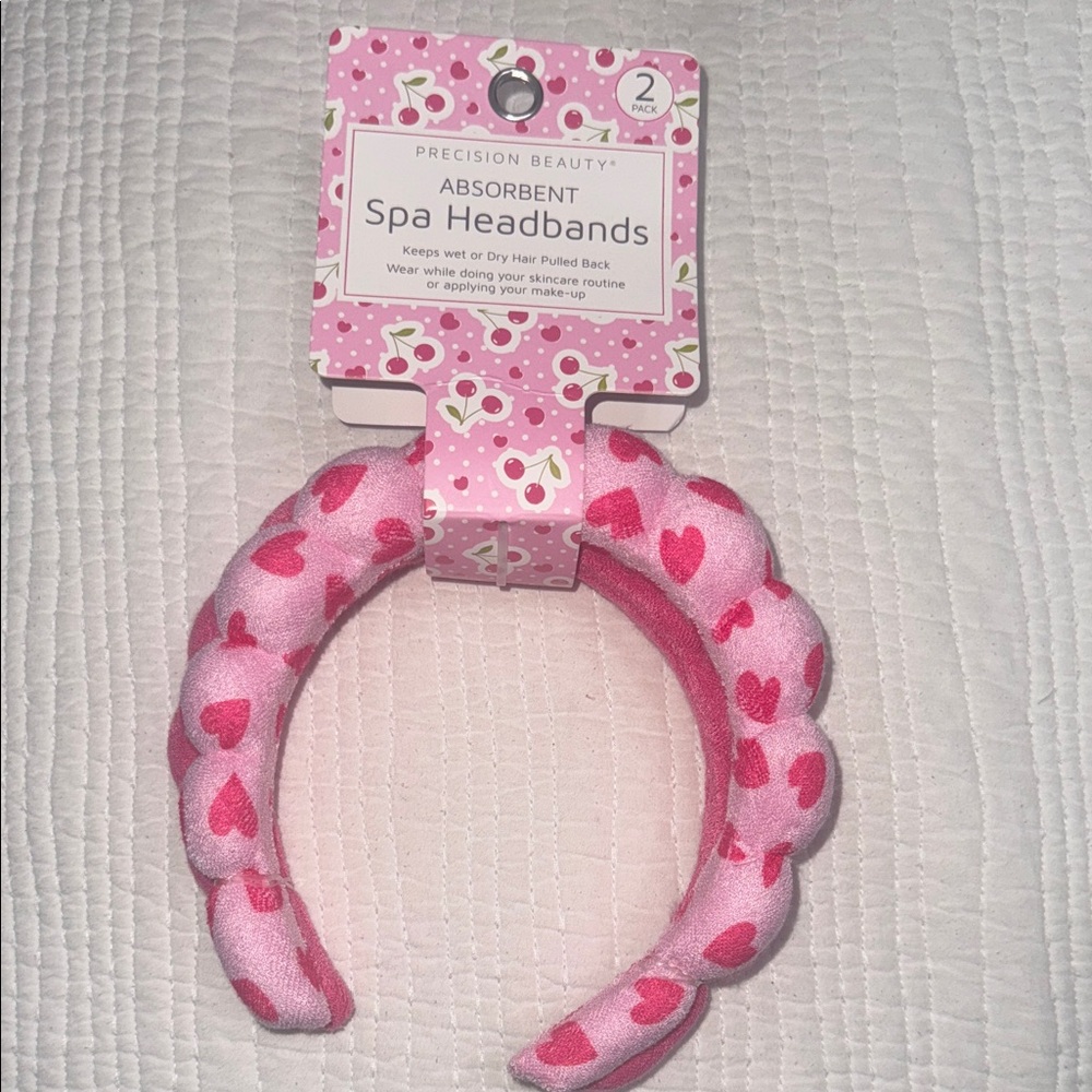 Pink Heart Spa Headband Set